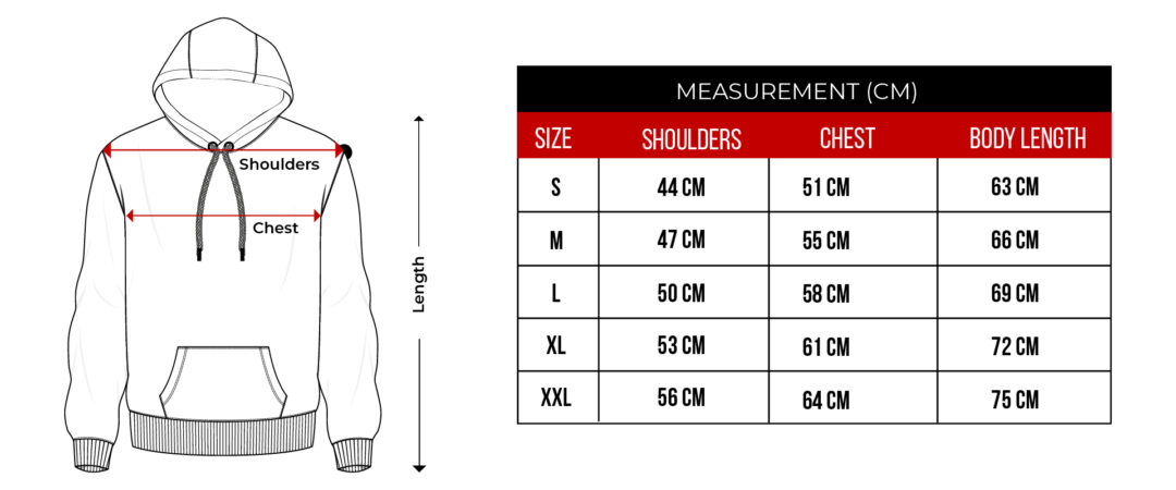 Hoodie Size Chart
