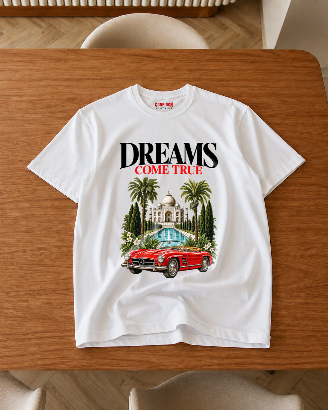 Dreams-Come-True-White-T-Shirt-Front