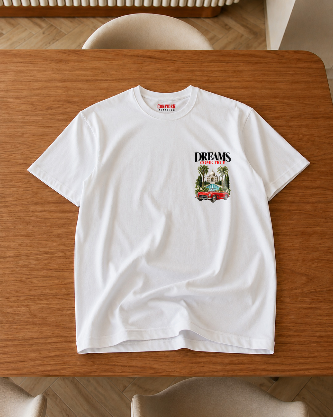 Dreams Come True - White T-Shirt Pocket